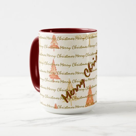 Mug Arbres de Noël de luxe festifs (Devant gauche)