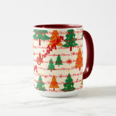 Mug Arbres de Noël de luxe festifs de Noël (Devant droit)