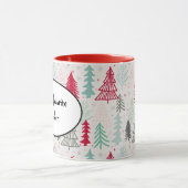 Mug Arbres de Noël dessinés à la main Pin À feuillage (Centre)