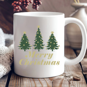 Mug Arbres de Noël en pin simple décorés