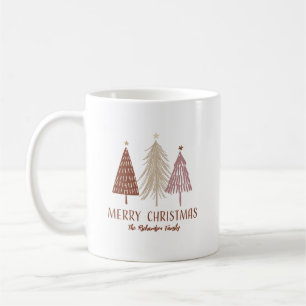 Mug Arbres de Noël enneigés Élégant Personnalisé