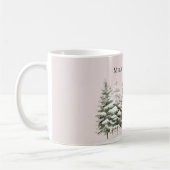 Mug Arbres de Noël enneigés rose blush (Gauche)