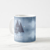 Mug Arbres de Noël et flocons de neige Blue ID863 (Devant gauche)
