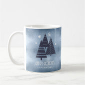 Mug Arbres de Noël et flocons de neige Blue ID863 (Gauche)