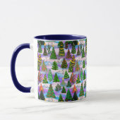 Mug Arbres de Noël et lièvres à neige (Gauche)