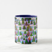 Mug Arbres de Noël et lièvres à neige (Centre)