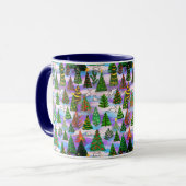 Mug Arbres de Noël et lièvres à neige (Devant gauche)