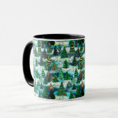 Mug Arbres de Noël et lièvres à neige (Devant gauche)