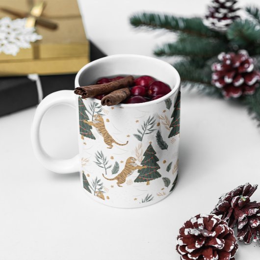 Mug Arbres de Noël et motif de tigres
