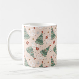 Mug Arbres de Noël et signes de paix Motif