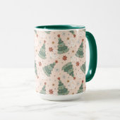 Mug Arbres de Noël et signes de paix Motif (Devant droit)