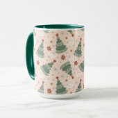 Mug Arbres de Noël et signes de paix Motif (Devant gauche)