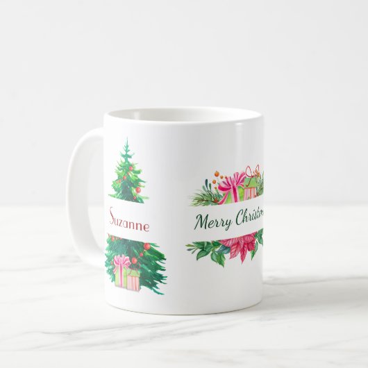 Mug Arbres de Noël et Trim de vacances (Devant gauche)