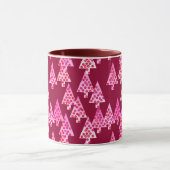 Mug Arbres de Noël Fleurs Modernes, Vin & Rose (Centre)