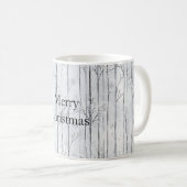 Mug Arbres de Noël Flocons de Neige Gris Argent (Devant droit)