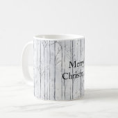 Mug Arbres de Noël Flocons de Neige Gris Argent (Devant gauche)