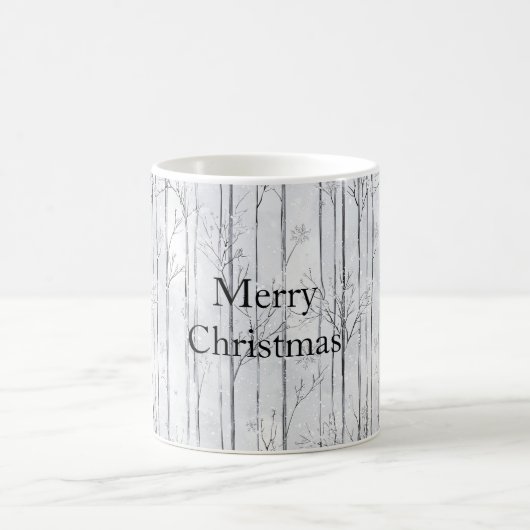 Mug Arbres de Noël Flocons de Neige Gris Argent (Centre)