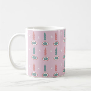 Mug Arbres de Noël Flocons de neige Rose Vert
