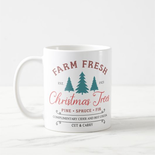 Mug Arbres de Noël frais de ferme (Gauche)