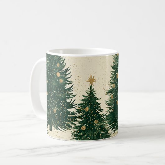 Mug Arbres de Noël Green Gold (Devant gauche)