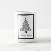 Mug Arbres de Noël minimalistes noirs et blancs (Centre)