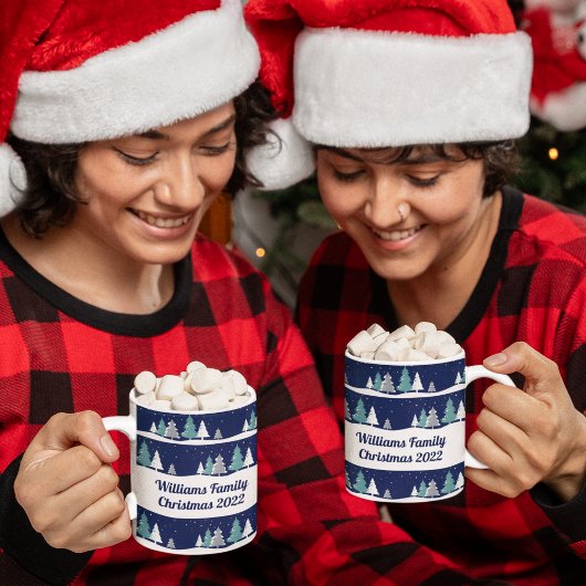 Mug Arbres de Noël personnalisés un hiver mignon