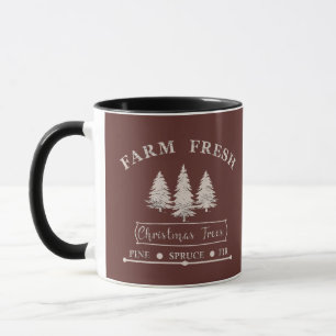 Mug Arbres de Noël pin moderne frais de la ferme
