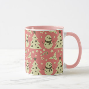 Mug Arbres de Noël rétro sucre de canne étoile aux bai