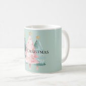 Mug Arbres de Noël rose Mint Gold Stars (Devant droit)