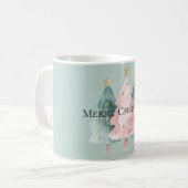Mug Arbres de Noël rose Mint Gold Stars (Devant gauche)