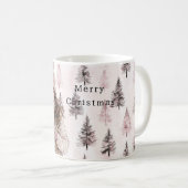 Mug Arbres de Noël Rose Romantiques Fille (Devant droit)
