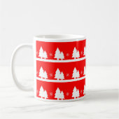 Mug Arbres de Noël rouges brillants et flocons de neig (Gauche)