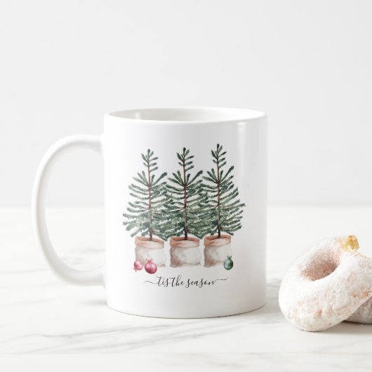 Mug Arbres De Noël Rustiques Cette Saison (Avec donut)