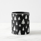 Mug Arbres de Noël scandinaves noirs et blancs moderne (Centre)
