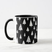 Mug Arbres de Noël scandinaves noirs et blancs moderne (Gauche)