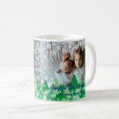 Mug Arbres de Noël Snowflakes blanc Joie au monde (Devant droit)
