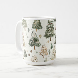 Mug Arbres de Noël verts crème