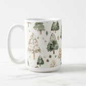 Mug Arbres de Noël verts crème (Gauche)