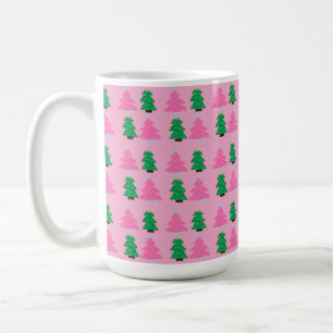 Mug Arbres de Noël verts et roses