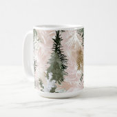 Mug Arbres de Noël verts roses Abstraits (Devant gauche)