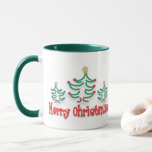 Mug Arbres de Noël "Whimsical" (Avec donut)