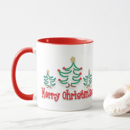 Mug Arbres de Noël "Whimsical" (Avec donut)