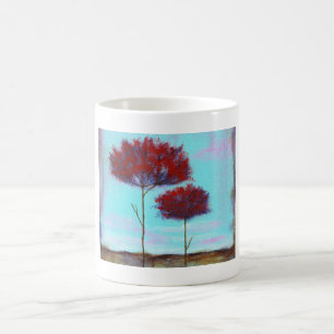 Mug Arbres de rouge de paysage d'art aimé et abstrait
