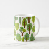 Mug Arbres d'été : Motif vert sans joint (Devant droit)