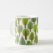 Mug Arbres d'été : Motif vert sans joint (Devant gauche)