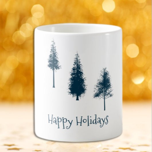Mug Arbres d'hiver bleus de la Marine