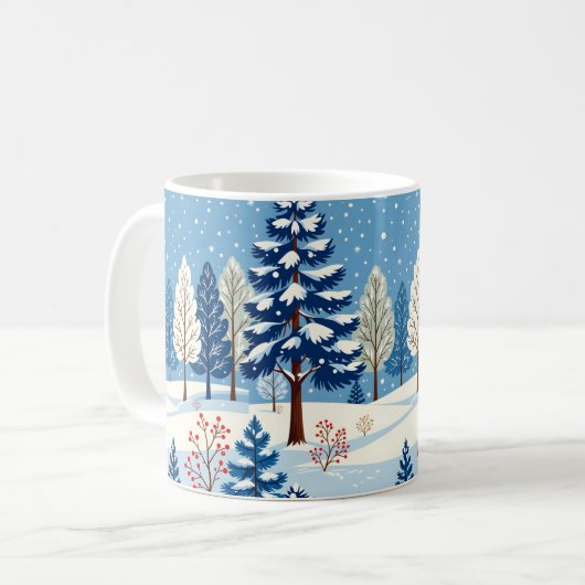 Mug Arbres d'hiver dans la neige (Devant gauche)