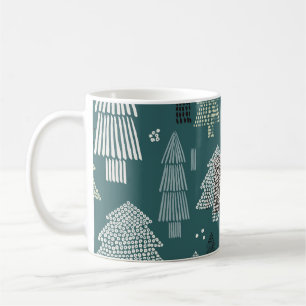 Mug Arbres d'hiver, motif vintage de Noël.