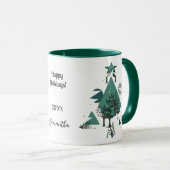 Mug Arbres et formes minimalistes rétro personnalisés (Devant droit)