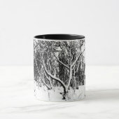 Mug Arbres et scène de neige, noir et blanc (Centre)